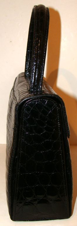Black Center Skin Crocodile Handbag Purse France For Sale 3