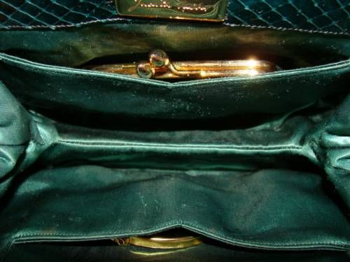 Teal Python Evening Bag Clutch W/Shoulder Strap by Judith Leiber 4
