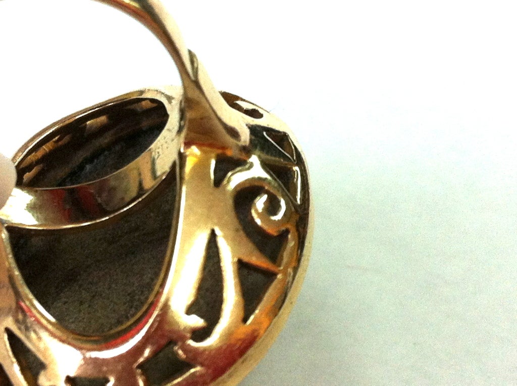 Women's or Men's Lava Cameo Gold Ring