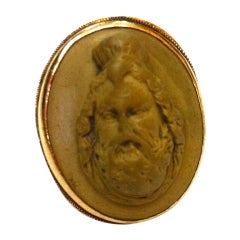 Vintage Lava Cameo Gold Ring