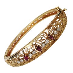 Diamond Ruby Gold Bracelet