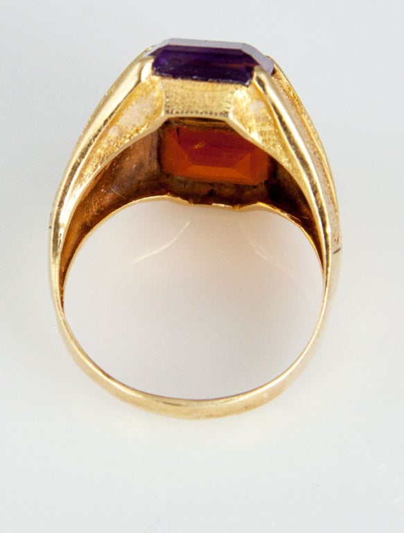 1950s Amethyst Tourmaline Citrine Gold Ring at 1stDibs