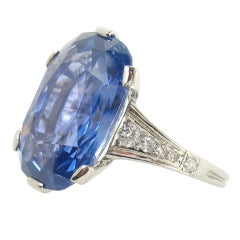Fabulous Art Deco Sapphire Diamond Platinum Ring