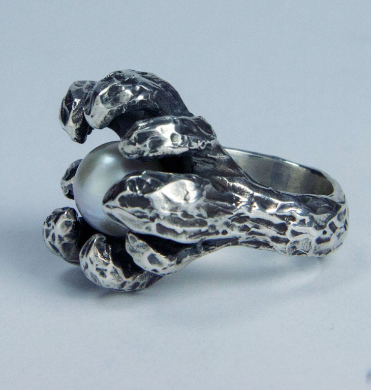 Walter Schluep Sterling Silver Pearl Ring