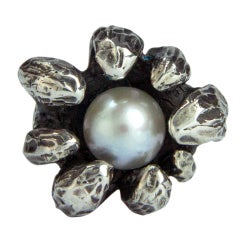Walter Schluep Sterling Silver Pearl Ring