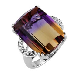 Ametrine Diamond Gold Ring