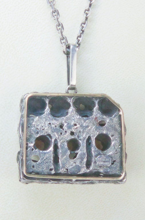 Walter Schluep, collier pendentif vintage en argent sterling et citrine signé  Excellent état - En vente à Montreal, QC