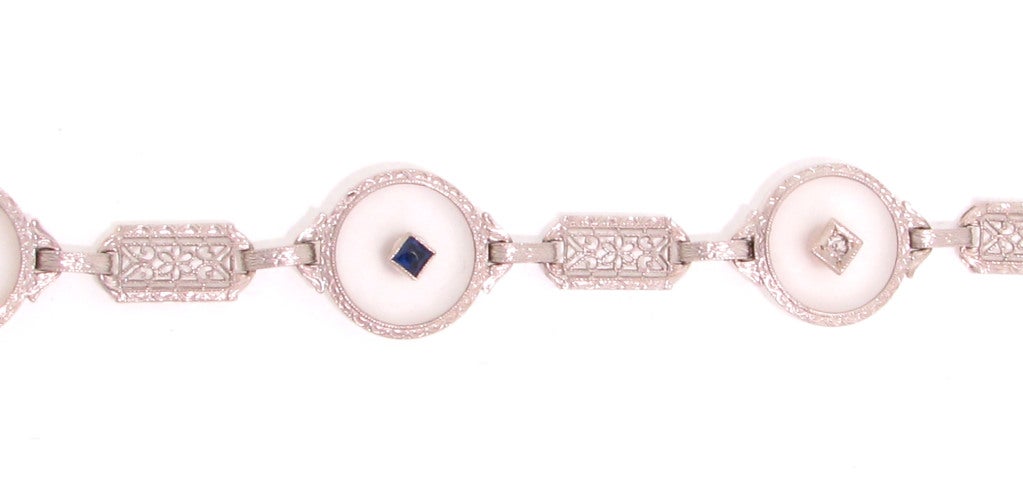 Art Deco Crystal Diamond Gold Bracelet 1