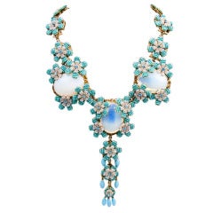 STANLEY HAGLER NYC 50's Glass Necklace at 1stDibs