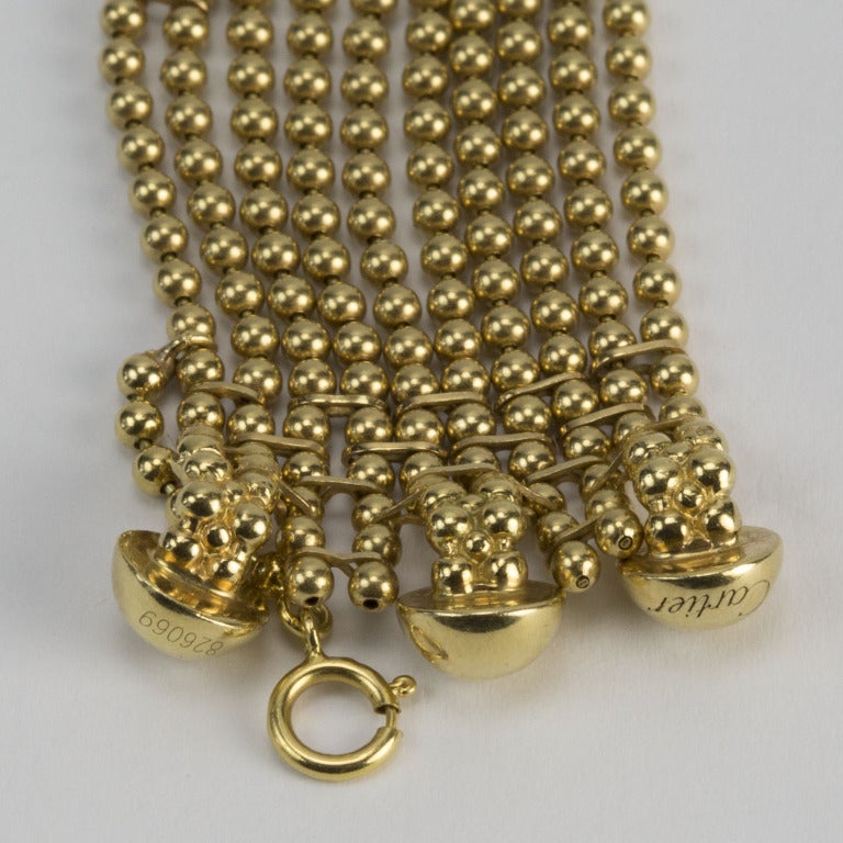 Cartier France Diamond Draperie Gold Ball Necklace  In Excellent Condition In Montreal, QC