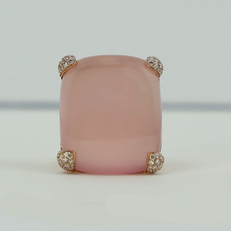 rose quartz statement ring