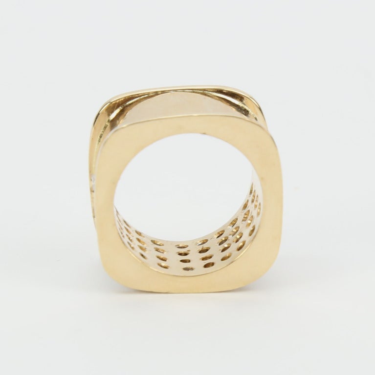 Women's Pave Set Diamond Gold Band Ring