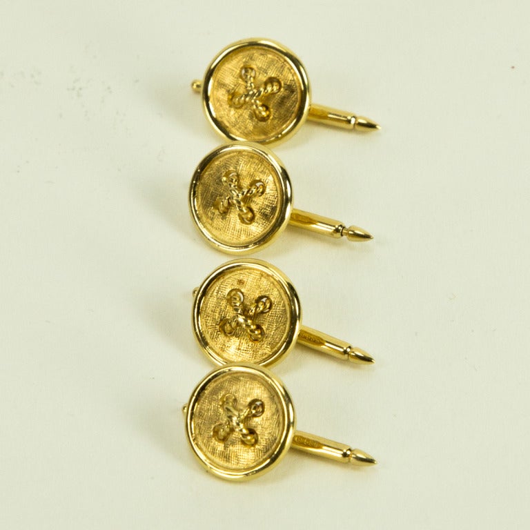 Button Cufflink and Shirt Stud Dress Set in Gold at 1stdibs