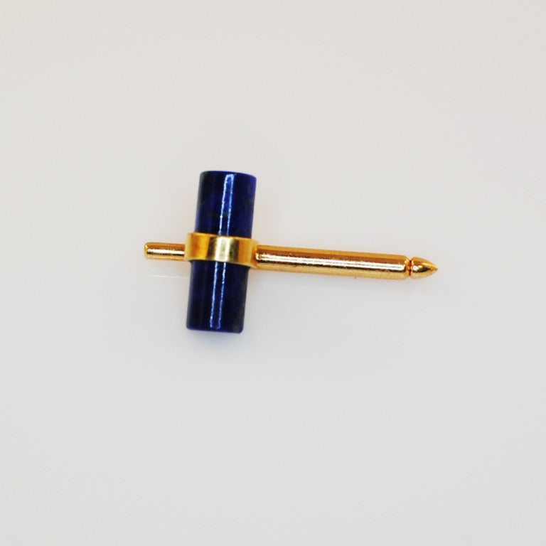 Marchak Paris Lapis  Cuff Links and Stud Set In Excellent Condition In Montreal, QC