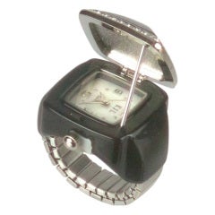 Unique Vintage KJL Kenneth Jay Lane Flip-Top Ring Watch