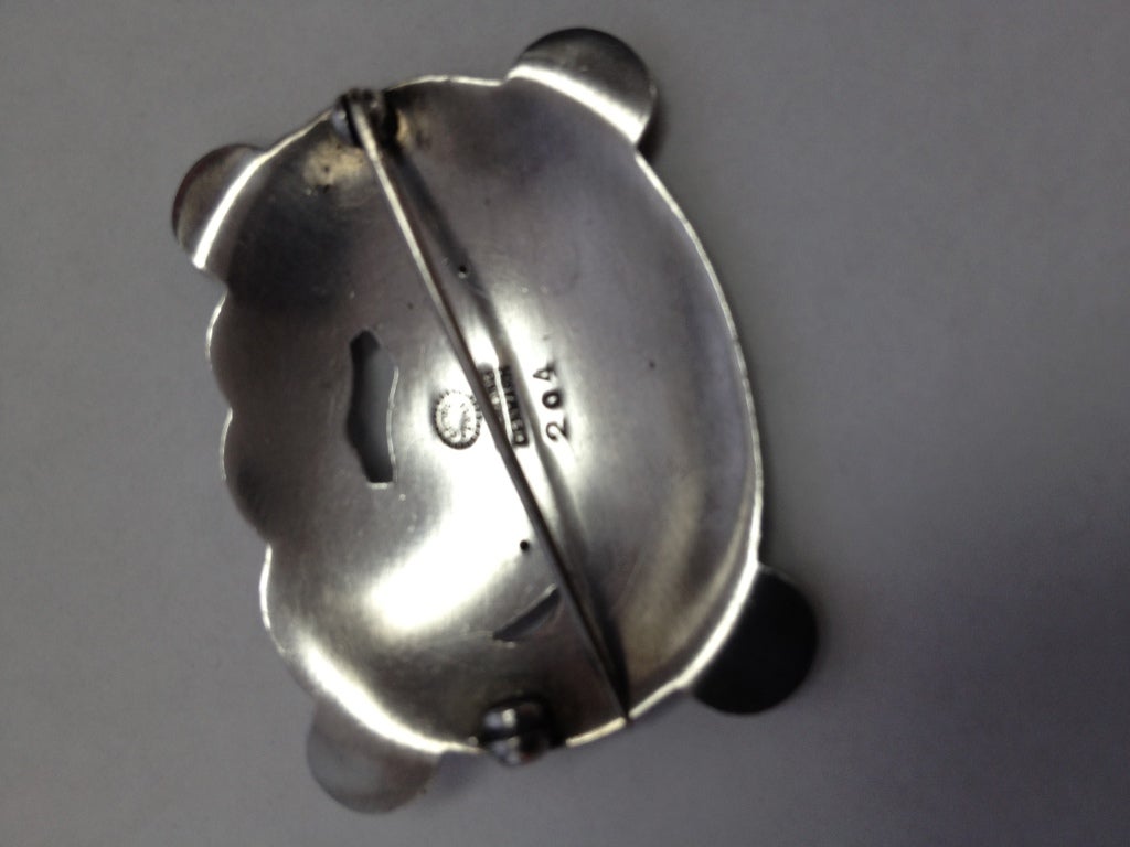 Georg Jensen Bird and Fern Pin  Sterling Silver Brooch Pin # 204