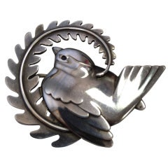 Georg Jensen Sterling Silver Dove Pin Brooch # 204