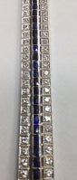 Platinum Diamond Sapphire Line Bracelet