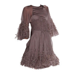 THE WOVEN TORSO DRESS WITH FEATHERS
