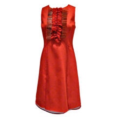 Wool/silk dress with embroidery