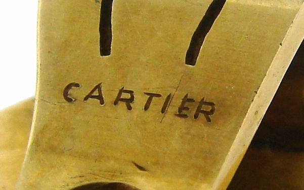 Cartier Roman Motif Yellow Gold & Enamel Clip Earrings 3