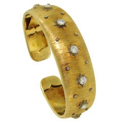 MARIO BUCCELLATI Diamond & Gold Bangle Bracelet