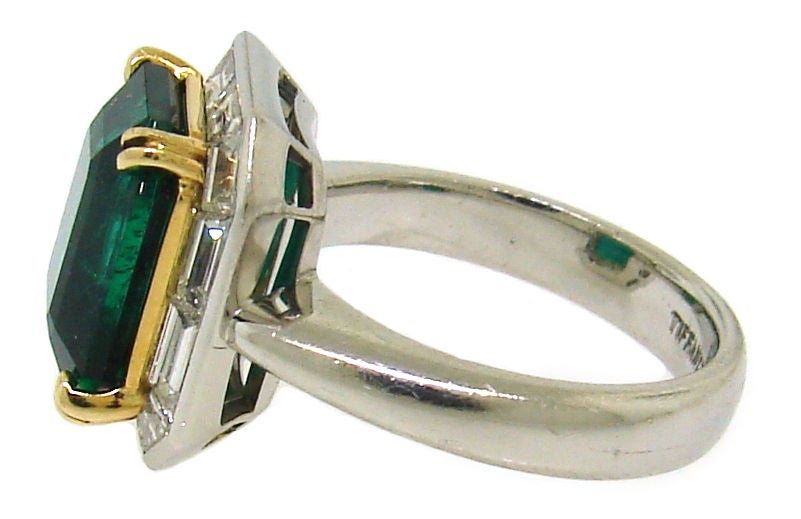 Women's Tiffany & Co. 6.26 cts Step Cut Emerald, Diamond Platinum Ring