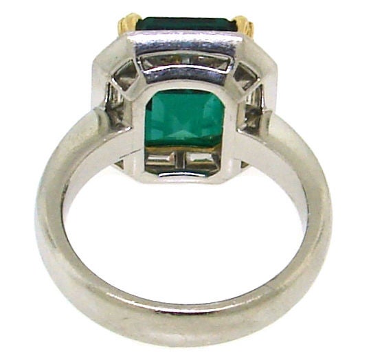 Tiffany & Co. 6.26 cts Step Cut Emerald, Diamond Platinum Ring 2