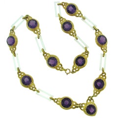 Vintage Cartier Necklace Yellow Gold Amethyst Horn