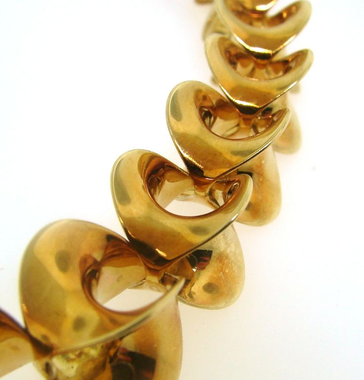 Women's Futuristic Yellow Gold Necklace by Sean Gilson