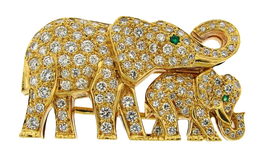 diamond elephant earrings