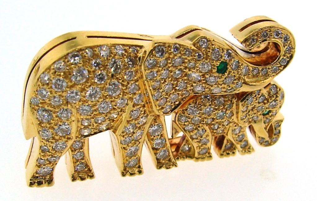 elephant diamond earrings