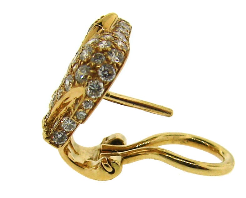 CARTIER Diamond Emerald & Yellow Gold Elephant Brooch & Earrings 2