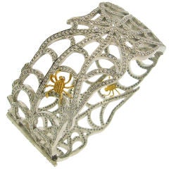 CATHY WATERMAN Diamond, Platinum & Gold Spider Web Bracelet