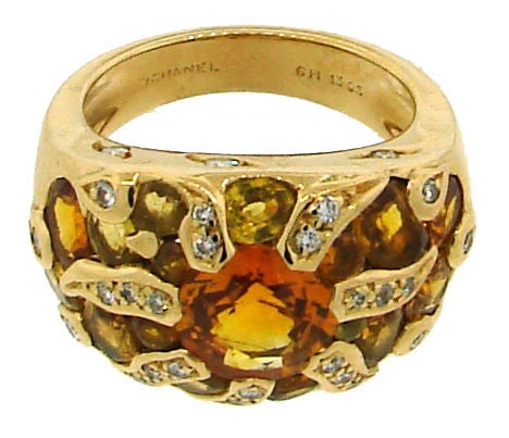 Women's CHANEL Yellow Sapphire, Diamond & Yellow Gold Ring