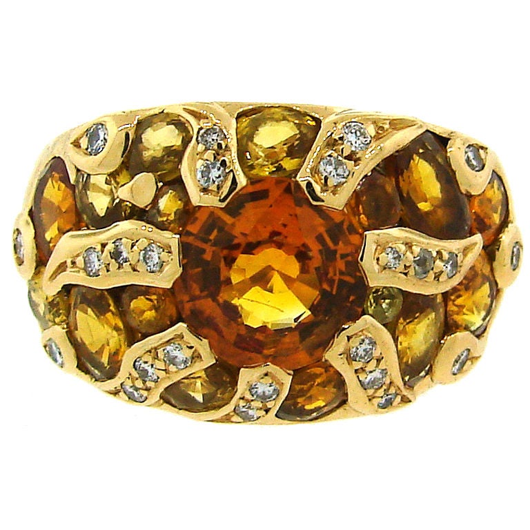 CHANEL Yellow Sapphire, Diamond & Yellow Gold Ring