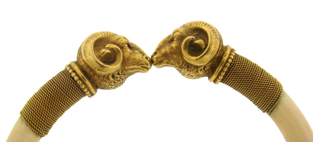 Women's FRENCH Ram Head Bangle Bracelet