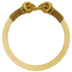 Retro FRENCH Ram Head Bangle Bracelet