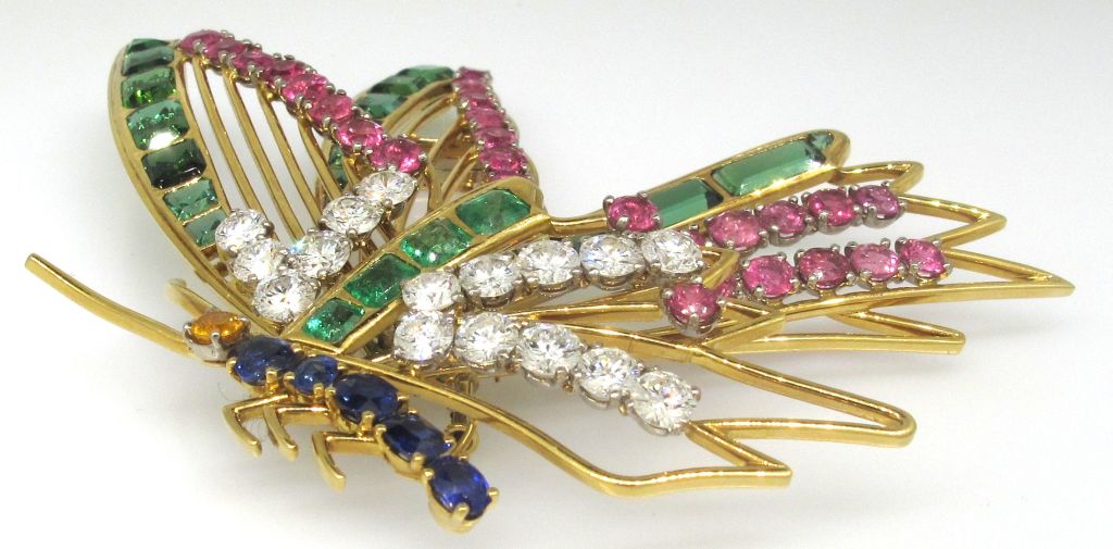 Women's MELLERIO Diamond, Gems & Gold Butterfly Brooch