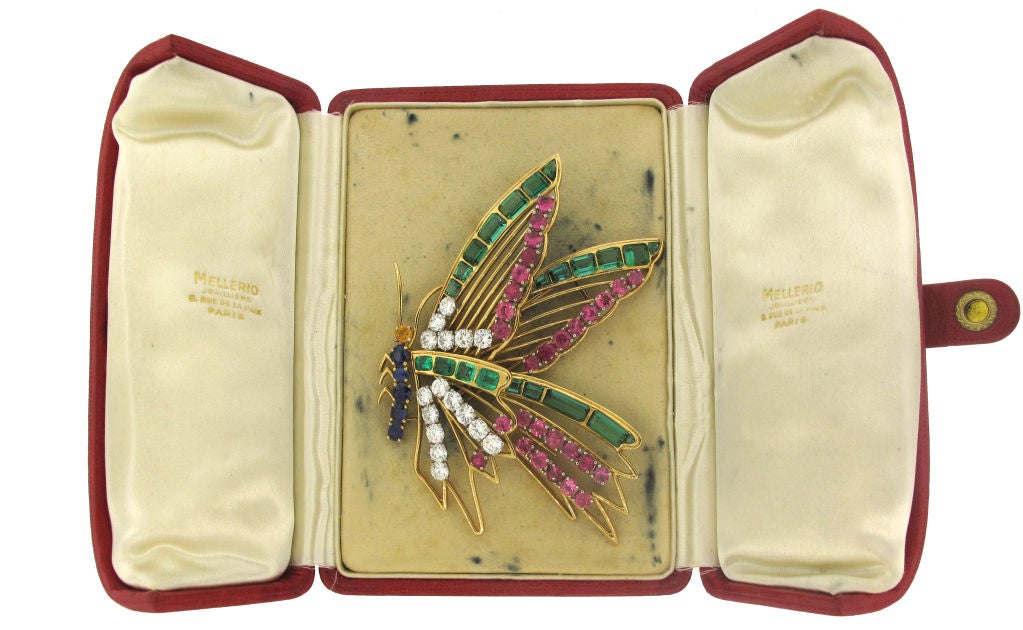 MELLERIO Diamond, Gems & Gold Butterfly Brooch 5