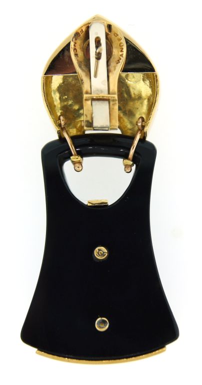 Women's WANDER Paris Black Onyx & Yellow Gold Earrings