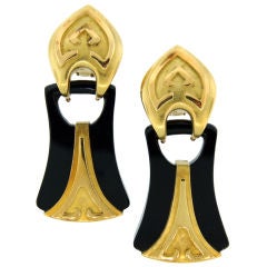 WANDER Paris Black Onyx & Yellow Gold Earrings