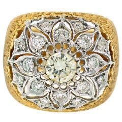 MARIO BUCCELLATI Diamond & Two-tone Gold Signature Ring