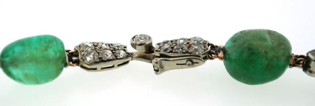 Circa 1930's Emerald, Diamond & White Gold Necklace 3