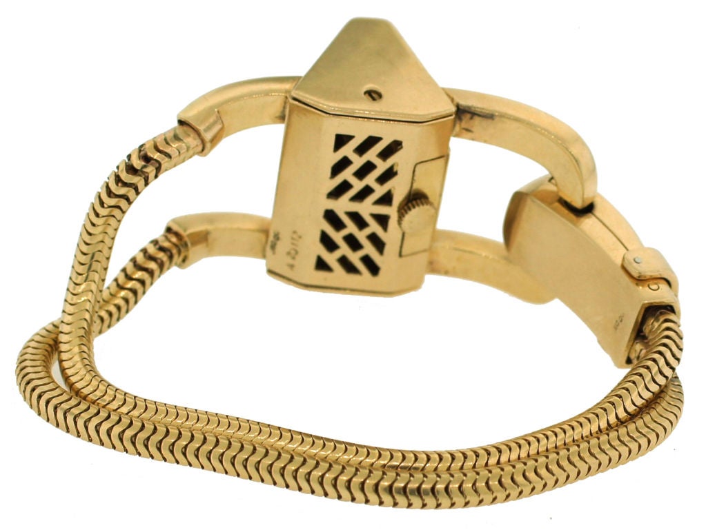 J.E. CALDWELL Sapphire & Yellow Gold Retro Bracelet / Watch 1