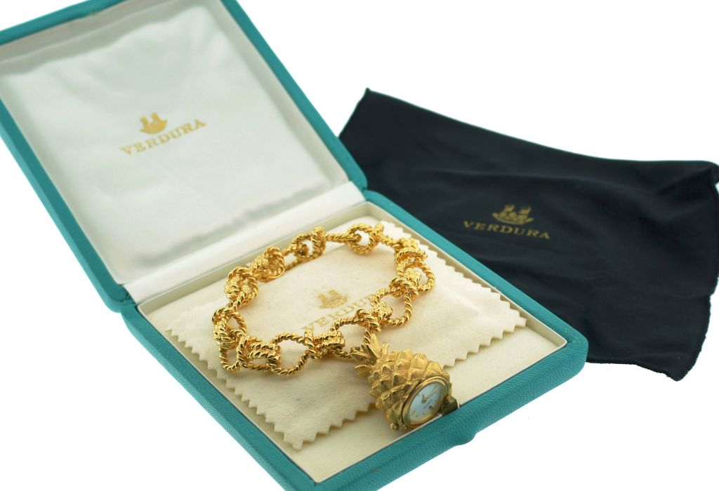 Women's VERDURA Yellow Gold Pineapple Bracelet Watch