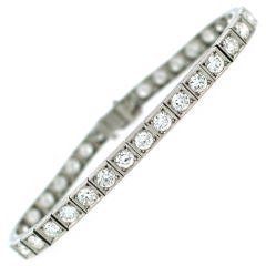 RAYMOND YARD Art Deco Diamond & Platinum Tennis Bracelet