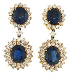 BLACK, STARR & FROST Sapphire, Diamond & Gold Clip-on Earrings