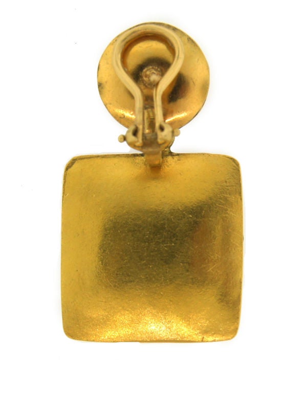 Rose Cut Diamond  Gold Earrings 1