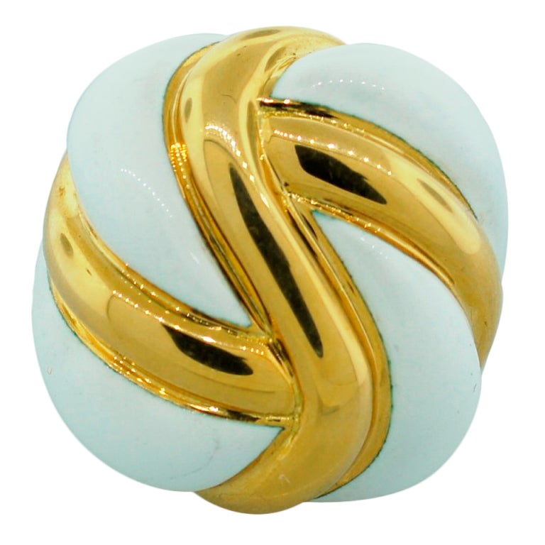 A. Clunn Enamel Gold Ring